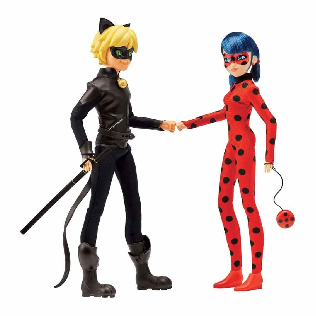 Ladybug - Pack de 2 muñecos de Ladybug y Cat Noir